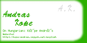 andras kope business card